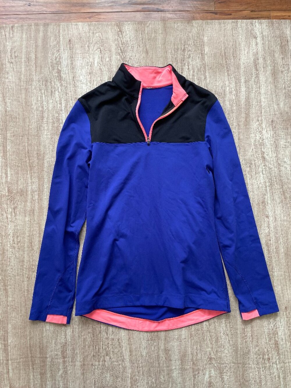 Lululemon Rare 2013 SeaWheeze Surge Pullover 1/4 zip Blue Coral Men S Womens M